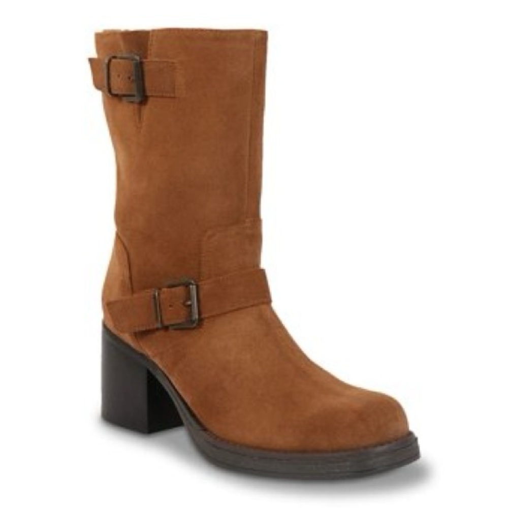 Kenneth Cole New York Janice block heel boots in tobacco suede